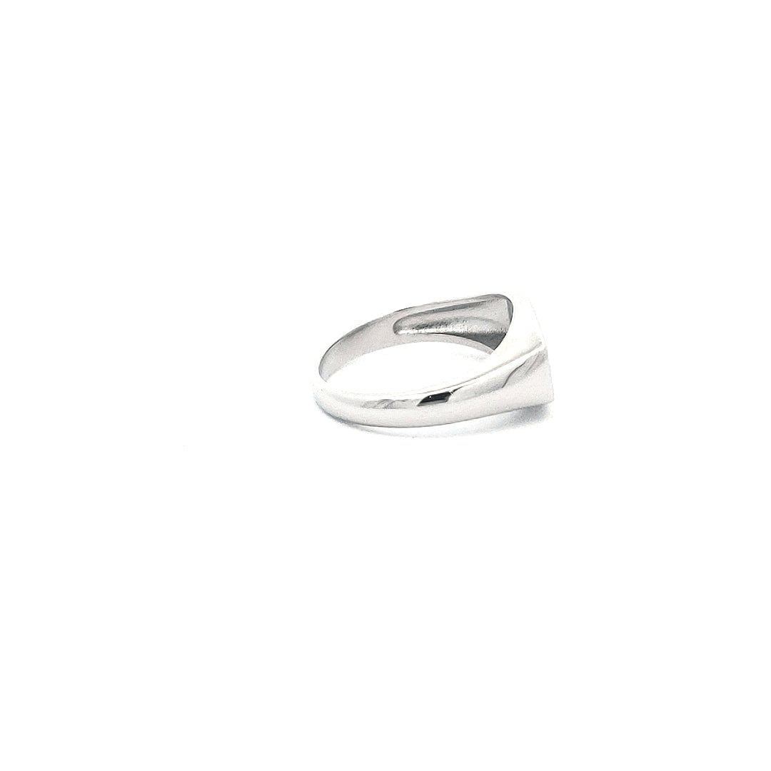 Anillo grabable liso de plata 925 de alto pulido