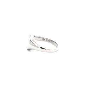 Anillo grabable de circonita cúbica de alto pulido de plata 925