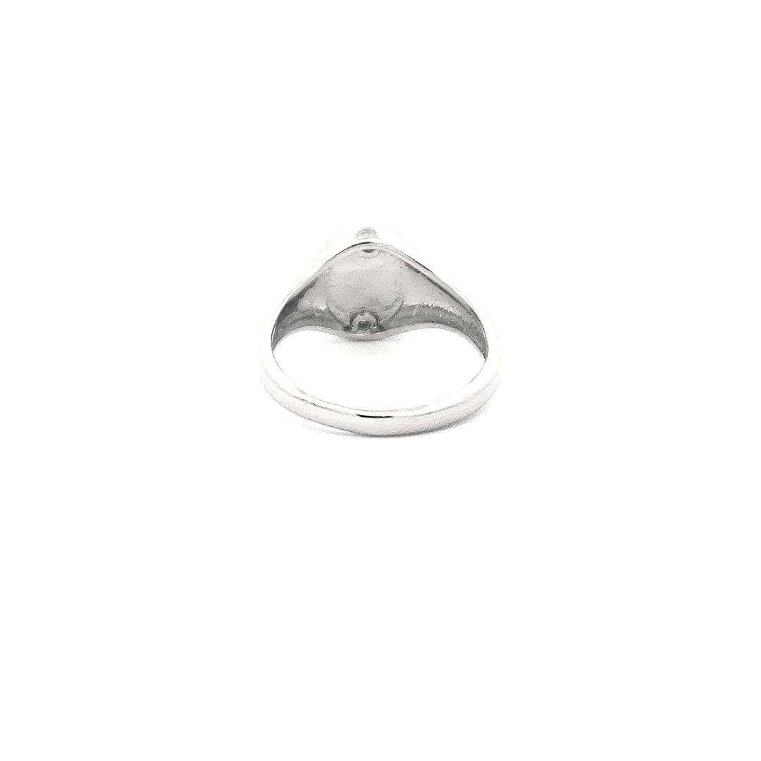 Anillo grabable de circonita cúbica de alto pulido de plata 925