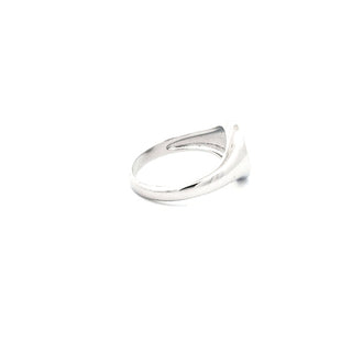 Anillo grabable de circonita cúbica de alto pulido de plata 925