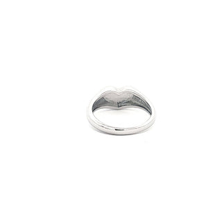 Anillo grabable en forma de corazón de plata 925 de alto pulido