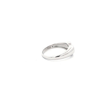 Anillo grabable en forma de corazón de plata 925 de alto pulido