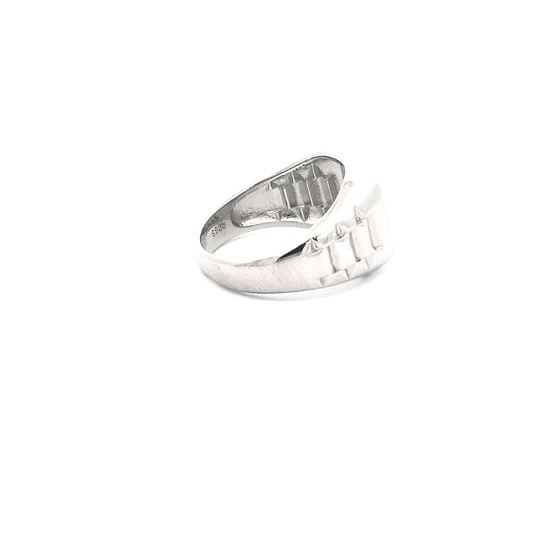 Silver 925 High Polish Cubic Zirconia Engravable Ring