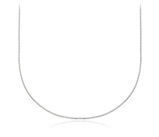 Cadena de caja de plata de ley 925 de 0,75 mm de grosor - 20 pulgadas 