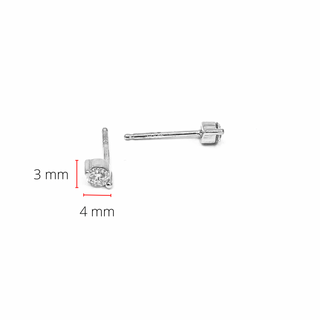 Aretes de diamantes de 0,15 quilates en oro blanco de 10 quilates