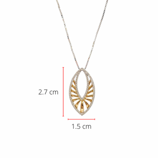Colgante de diamantes de 0,25 quilates en oro blanco y amarillo de 10 quilates, 18"