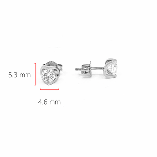 Aretes de oro blanco de 14 quilates con diamantes canadienses de talla redonda de 0,30 quilates