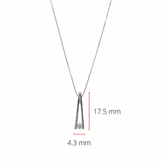 Collar de diamantes canadienses de 0,086 quilates de oro blanco de 10 quilates, 18"