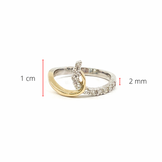 10K White & Yellow Gold 0.25cttw Diamond Ring, size 6.5