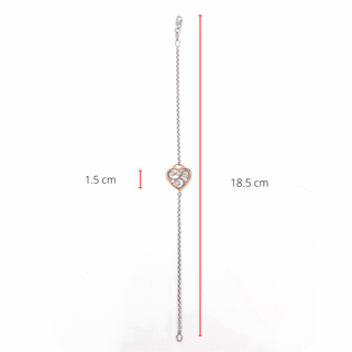 Brazalete de diamantes canadienses de 0,05 quilates en oro blanco y rosa de 14 quilates, 7"