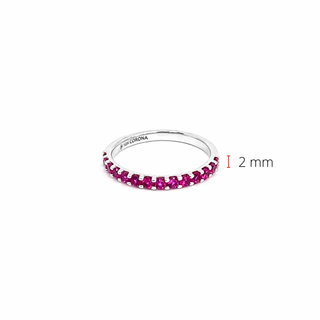 Anillo de oro blanco de 10 quilates con rubí creado de 0,56 quilates, talla 6,5