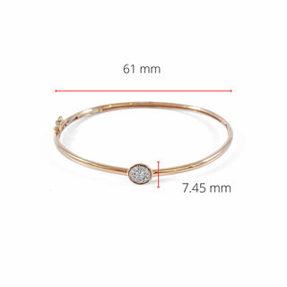 Brazalete de diamantes de 0,25 quilates en oro rosa de 10 quilates, 7"