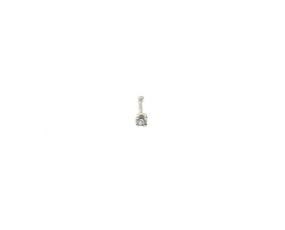 Pendientes de nariz de oro blanco de 14 quilates con diamantes de 0,03 quilates y 4 garras 