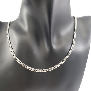 Cadena cubana Miami chapada en rodio de 4,1 mm de plata de ley 925 - 24 pulgadas 