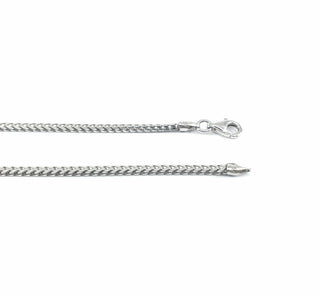Cadena Franco chapada en rodio de 2,7 mm de alto de plata de ley 925 - 22 pulgadas 