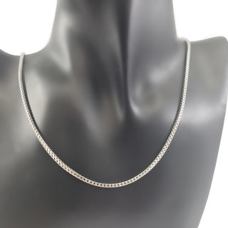 Cadena Franco chapada en rodio de 2,6 mm de plata de ley 925 - 22 pulgadas