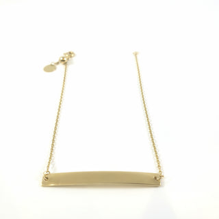 Brazalete con barra grabable de oro amarillo de 10 quilates (35 mm x 4 mm) - 7 pulgadas