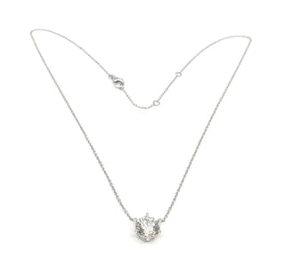 Collar con solitario de circonita cúbica de 8 mm de plata de ley 925, 18 pulgadas