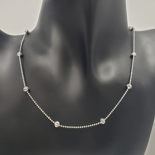 Cadena de bolas de plata de ley de 18"