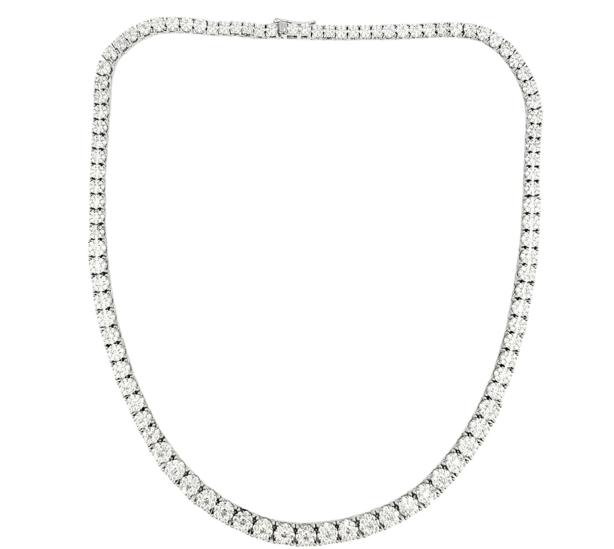 Sterling Silver Cubic Zirconia Tennis Necklace 16&quot;