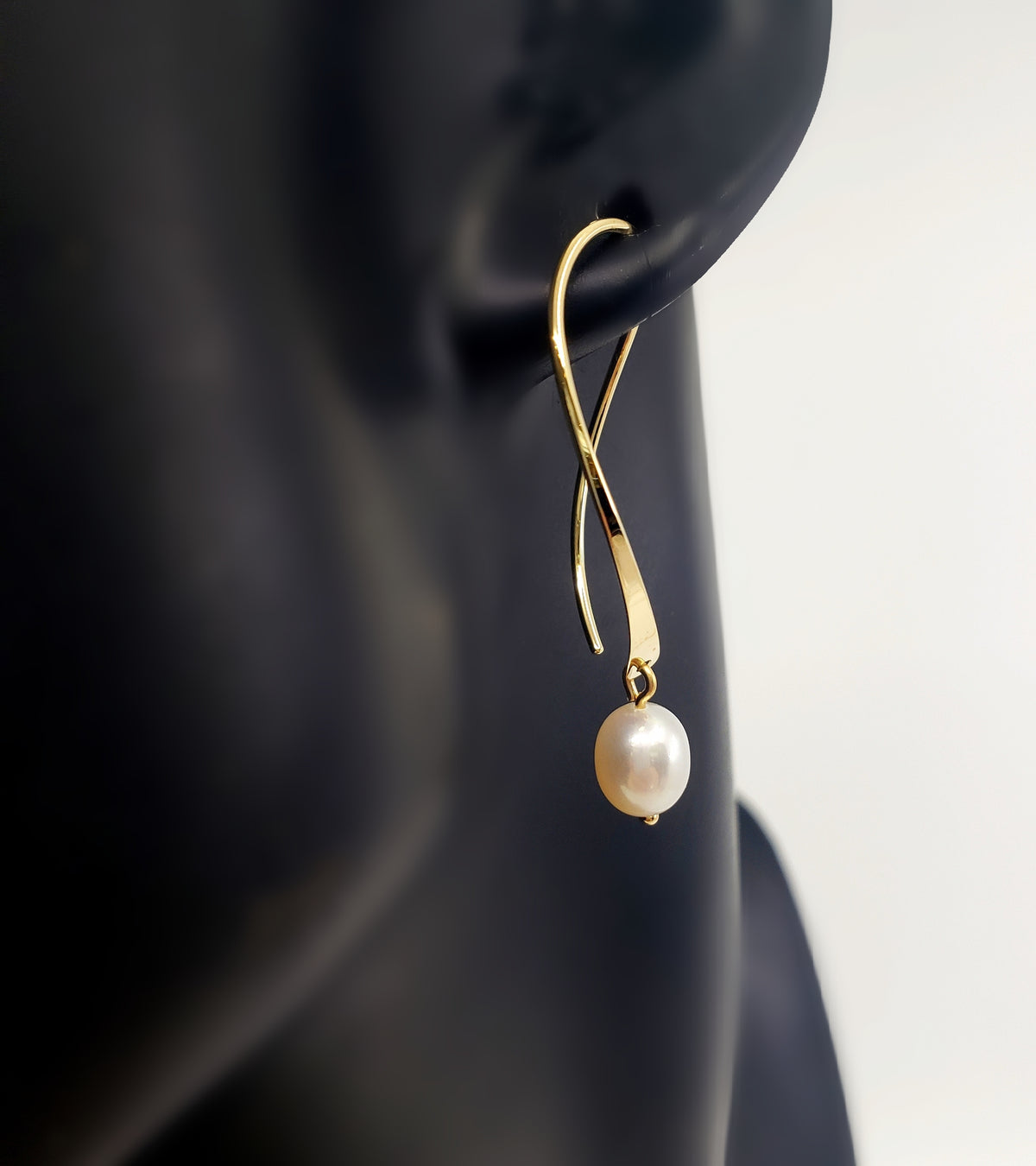 14K Yellow Fresh Water Pearl 7-8mm Earrings