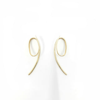 Pendiente envolvente de oro amarillo de 14 quilates