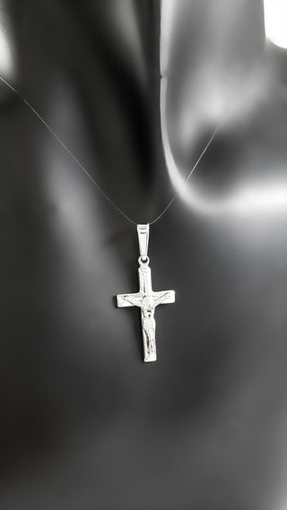 925 Sterling Silver 23mm x 13mm Hollow Crucifix Cross Charm
