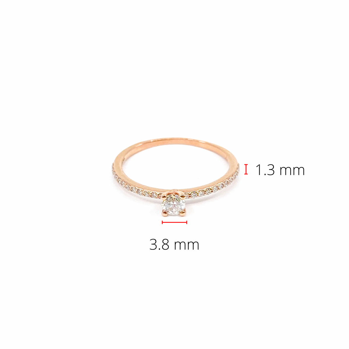 10K Rose Gold 0.30cttw Canadian Diamond Ring, Size 6.5