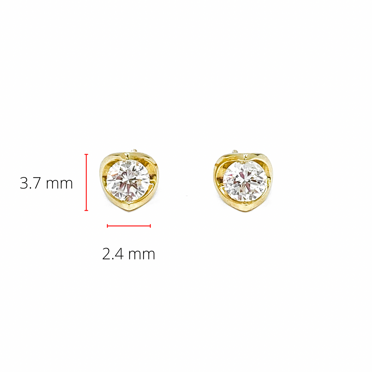 Aretes de oro amarillo de 14 quilates con diamantes canadienses de talla redonda de 0,10 quilates