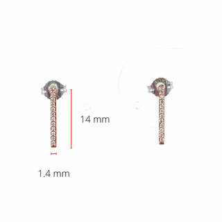 Aretes de línea de diamantes de 0,11 quilates en oro rosa de 10 quilates