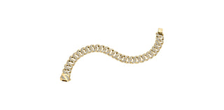 Pulsera de eslabones cubanos con diamantes de 3,00 quilates en oro amarillo de 10 quilates