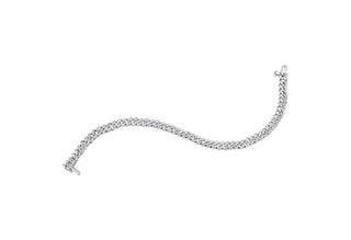 Brazalete de tenis con eslabones cubanos de Miami de oro blanco de 10 quilates y 2,00 quilates - 7,25"