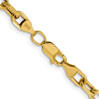14K Yellow Gold 3mm Semi-Solid Diamond-cut Open Link Cable with Lobster Clasp Chain