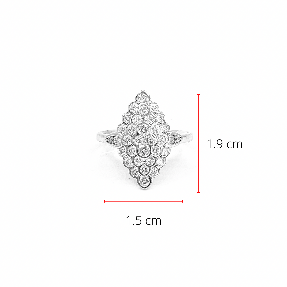 Anillo de diamantes de 1,00 quilates en oro blanco de 10 quilates, talla 6,5