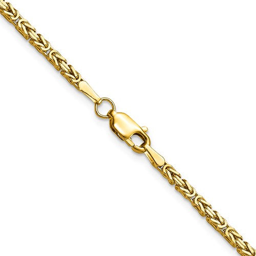 14K Gold 2.0mm Byzantine Chain