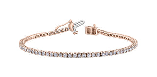 Pulsera de tenis de diamantes en oro rosa