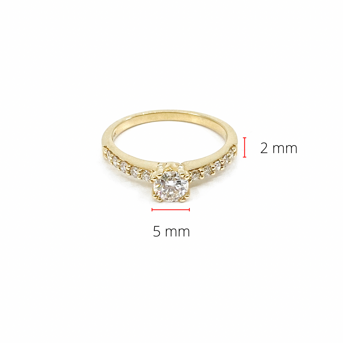 14K Yellow Gold 0.70cttw Canadian Diamond Engagement Ring, size 6.5