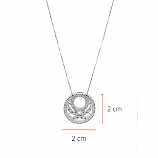 10K White Gold 0.50cttw Diamond Pendant with Box Chain - 18 Inches