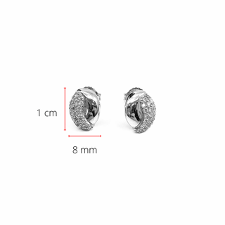 Aretes de oro blanco de 10 quilates con diamantes pavé de 0,28 quilates