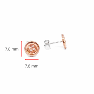 Aretes con botón de diamantes de 0,04 quilates en oro rosa de 10 quilates