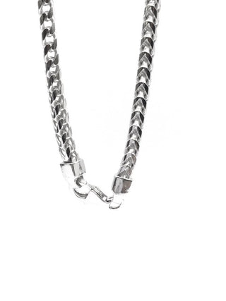 Cadena Franco chapada en rodio de 3,8 mm de plata de ley 925 - 22 pulgadas 