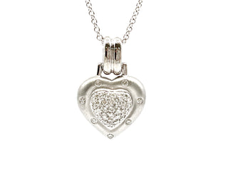 Colgante en forma de corazón con diamantes de 0,55 quilates en oro blanco de 14 quilates, 18"
