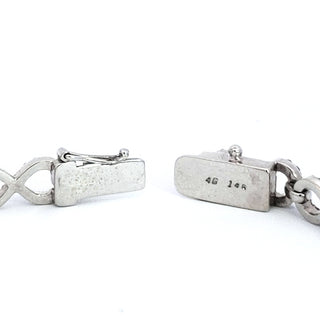 Brazalete de tenis infinito con diamantes de oro blanco de 14 quilates y 2,10 quilates, 7"