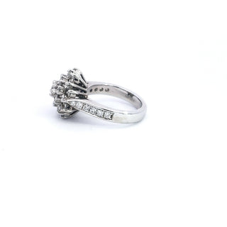 Anillo de diamantes de 1,95 quilates en oro blanco de 14 quilates, talla 6,5