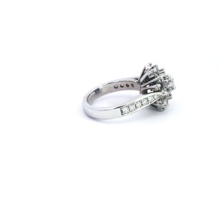 Anillo de diamantes de 1,95 quilates en oro blanco de 14 quilates, talla 6,5