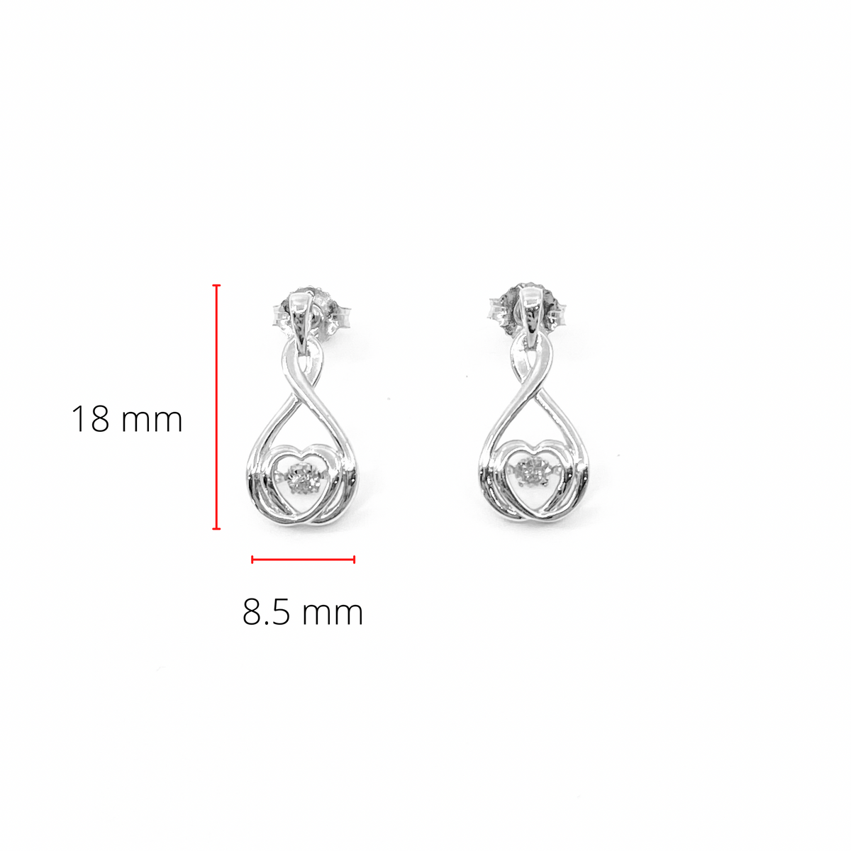 10K White Gold 0.02cttw Diamond Dangle/Drop Heart Shaped Earrings