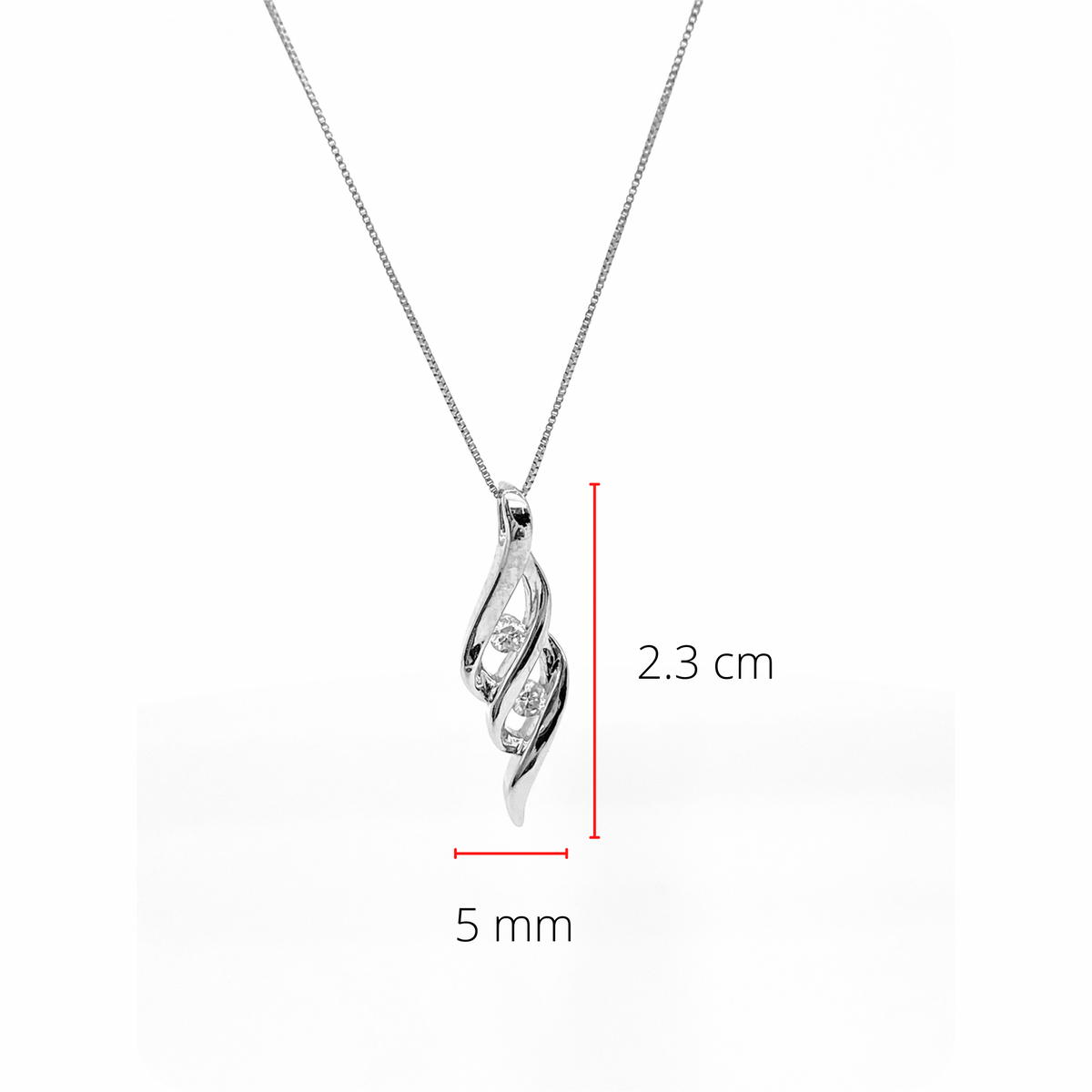 Colgante de diamante canadiense de 0,10 quilates en oro blanco de 10 quilates, 18&quot;