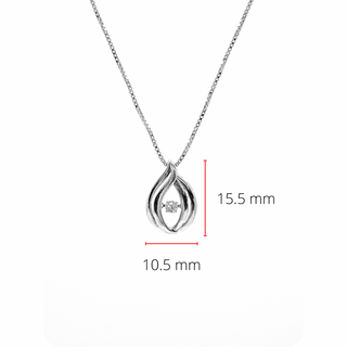Collar de plata de ley con diamantes canadienses de 0,065 quilates, 18"