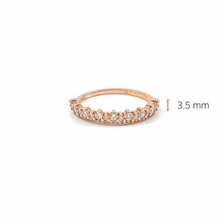 10K Rose Gold 0.50cttw Crown Diamond Ring - Size 6.75