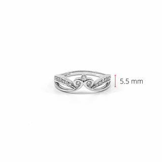 10K White Gold 0.30cttw Diamond Crown Ring, size 6.5